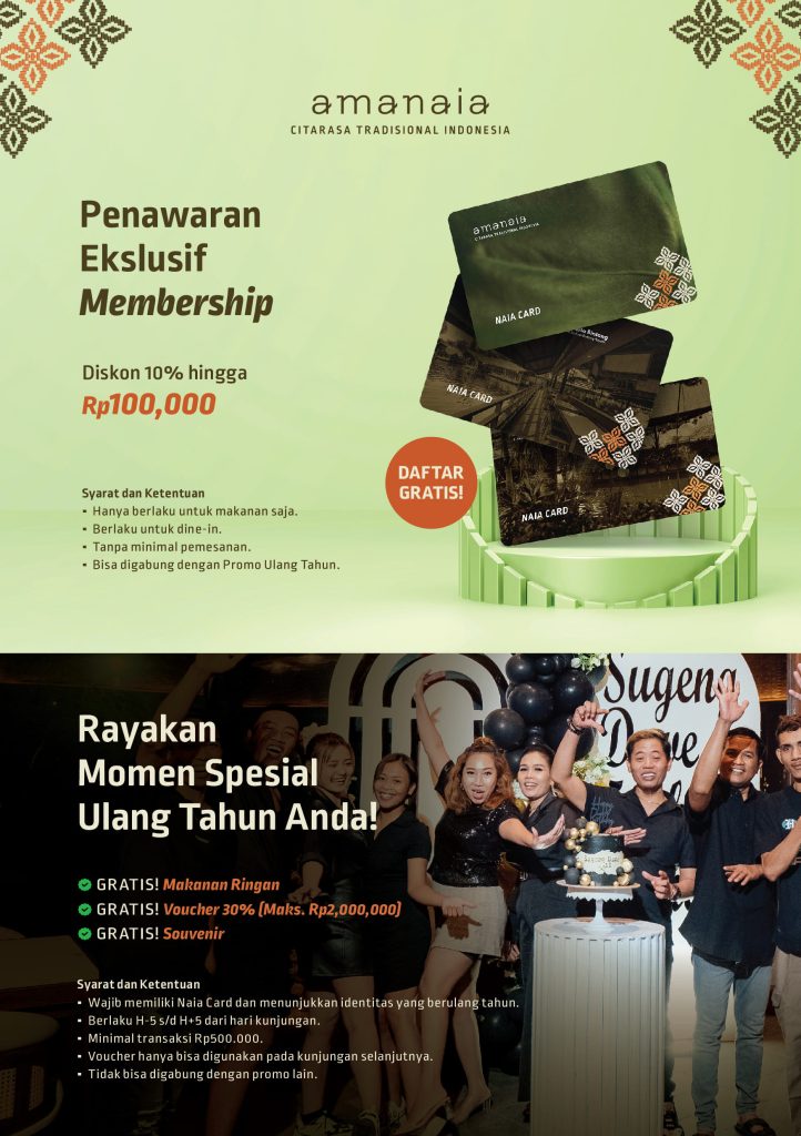Amanaia Tent Card Naiacard, Birthday, Promo A5 Bolak Balik